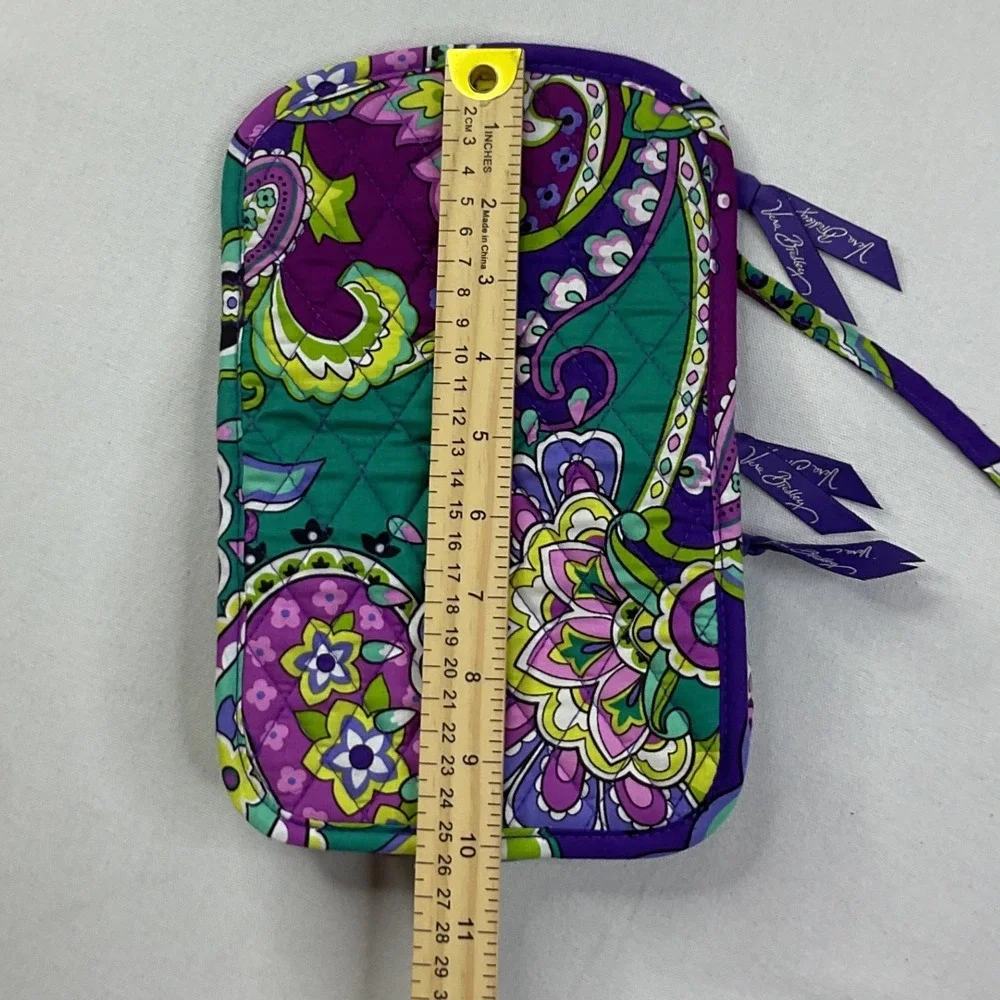 Vera Bradley Hanging Travel Organizer Purple Green Paisley Quilted Toiletry Bag